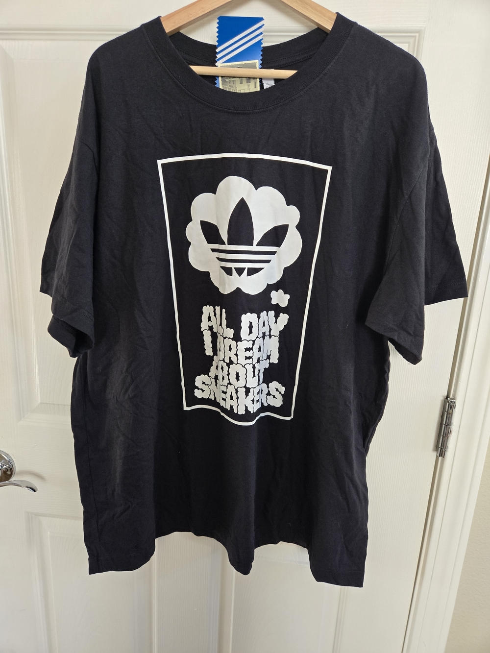 ADIDAS Black Graphic Tee "All Day I Dream About Sneakers"- XXL